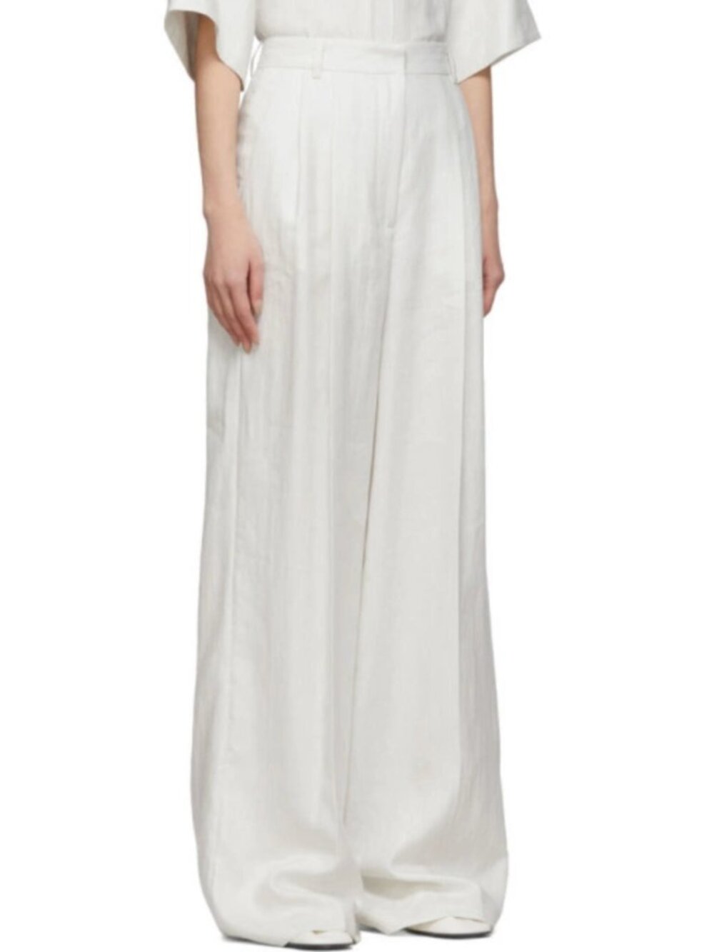 Joseph "Benton" Chintz Linen Pants in Off-White, size 34 (fits like a size 0/2)